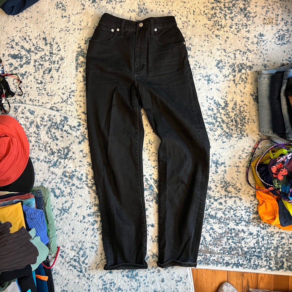 Madewell classic straight black denim jeans size 27